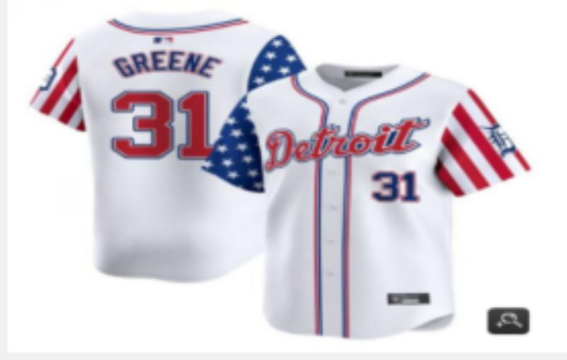 Men Detroit Tigers #31 Greene White National Flags 2025 Nike MLB Jersey style 4->detroit tigers->MLB Jersey